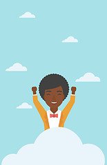 Image showing Woman sitting on cloud vector illustration.