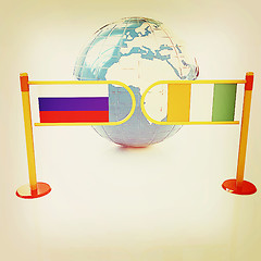 Image showing Three-dimensional image of the turnstile and flags of Ireland an