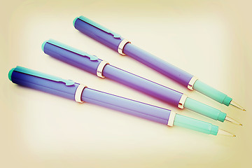 Image showing corporate pen design . 3D illustration. Vintage style.