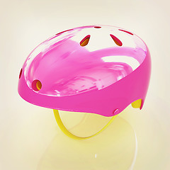 Image showing Bicycle helmet . 3D illustration. Vintage style.