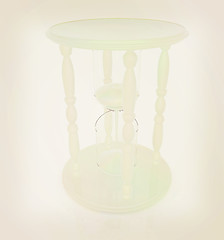 Image showing Fantastic hourglass. 3D illustration. Vintage style.