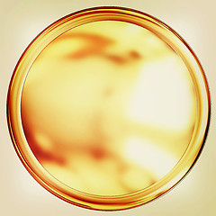 Image showing Gold button. 3D illustration. Vintage style.