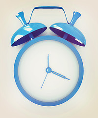 Image showing Alarm clock. 3D icon . 3D illustration. Vintage style.