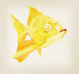 Image showing Gold fish. 3D illustration. Vintage style.
