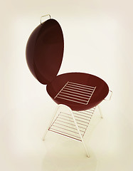 Image showing Oven barbecue grill. 3D illustration. Vintage style.