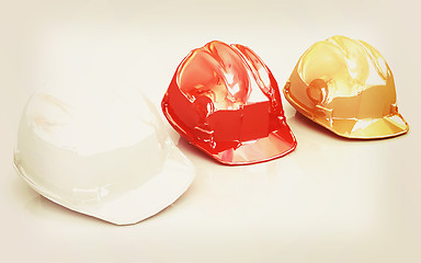 Image showing Hard hat. 3D illustration. Vintage style.