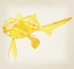 Image showing Gold fish. 3D illustration. Vintage style.