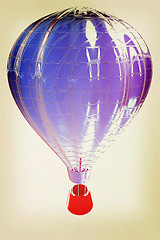 Image showing Hot Air Balloons with Gondola. 3D illustration. Vintage style.