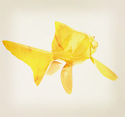 Image showing Gold fish. 3D illustration. Vintage style.