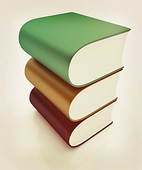 Image showing Glossy Books Icon isolated on a white background. 3D illustratio