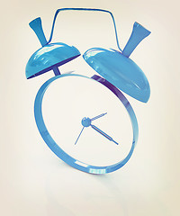 Image showing Alarm clock. 3D icon . 3D illustration. Vintage style.