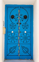 Image showing Blue door with ornament from Sidi Bou Said