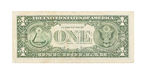 Image showing US one Dollar bill, close up 