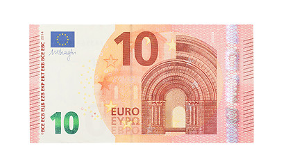 Image showing New ten euro banknote, close-up