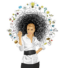Image showing Vector Business Woman Writing Something