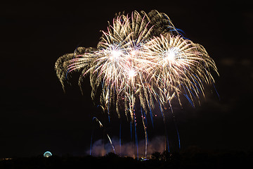 Image showing Huge bright fireworks
