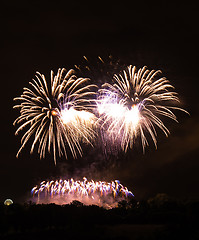 Image showing Huge bright fireworks