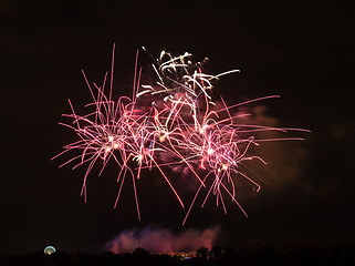 Image showing Huge Red Fireworks