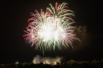 Image showing Huge bright fireworks