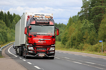 Image showing Show Truck MAN TGX on Rural Road