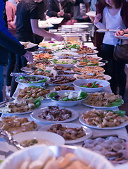 Image showing catering food table