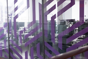 Image showing empty office with modern computers