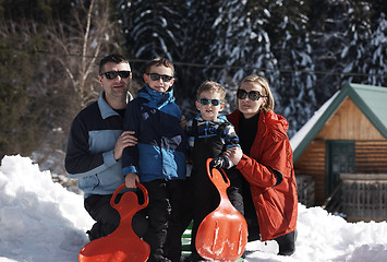 Image showing family portrait at beautiful winter day