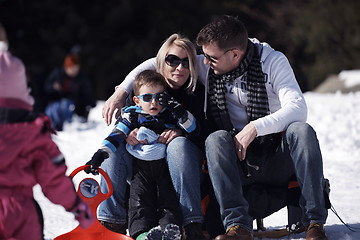 Image showing family portrait at beautiful winter day