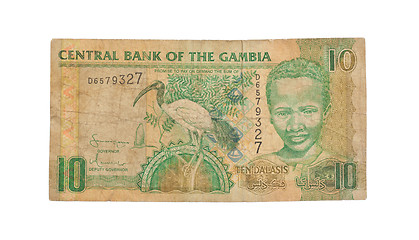 Image showing 10 Gambian dalasi bank note