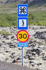 Image showing Roadsigns in the west of Iceland