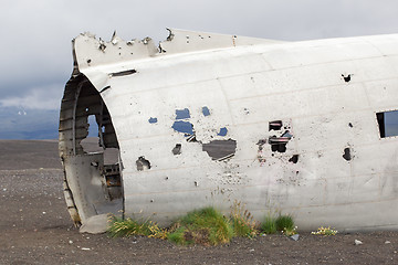 Image showing The abandoned wreck of a US military plane on Southern Iceland