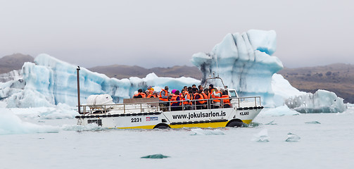 Image showing JOKULSARLON, ICELAND - JULY 21, 2016: Jokulsarlon Glacial Lagoon