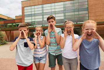 Image showing group of happy elementary school students