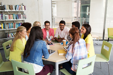 Image showing group of high school students sitting at table