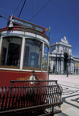 Image showing EUROPE PORTUGAL LISBON TRANSPORT FUNICULAR TRAIN