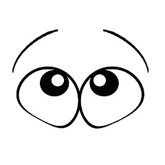 Image showing cartoon eyes see on the up