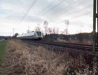 Image showing the train on the railroad to Gothenburg