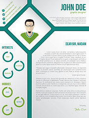 Image showing Modern cv resume cover letter template with photo in rhomb