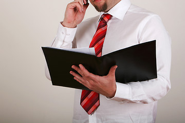 Image showing businessman reading