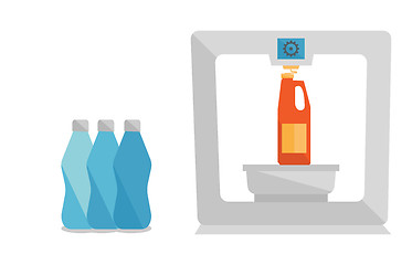 Image showing Tree D printer vector illustration.