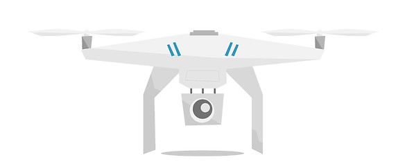 Image showing Flying helicopter with camera vector illustration.