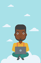 Image showing Man using cloud computing technology.