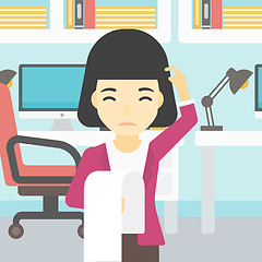 Image showing Business woman with long bill vector illustration.