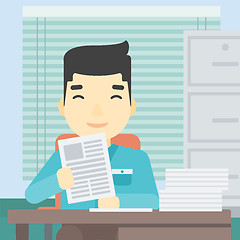 Image showing HR manager checking files vector illustration.