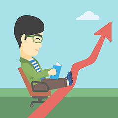 Image showing Businessman reading book vector illustration.
