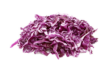 Image showing Shredded raw red cabbage