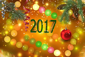 Image showing Congratulation with Christmas and New year 2017.