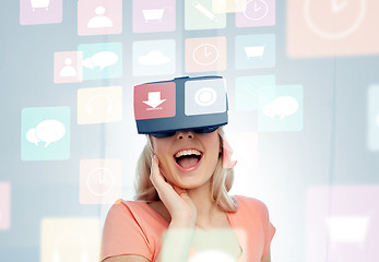 Image showing woman in virtual reality headset or 3d glasses