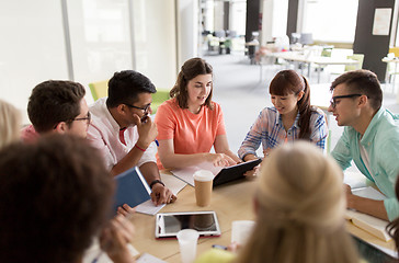 Image showing group of high school students with tablet pc