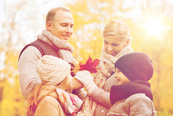 Image showing happy family in autumn park